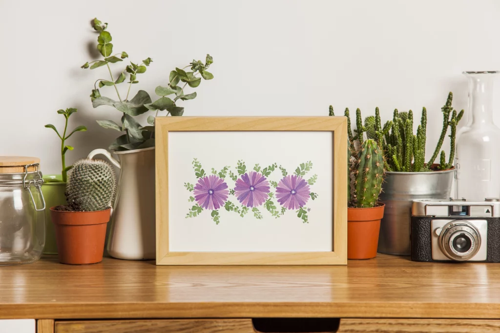 cadre paysage et plantes_fleurs h