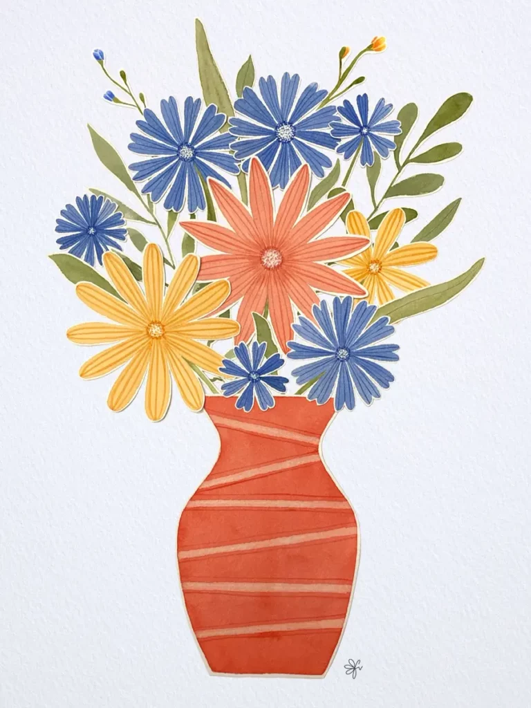 Bouquet vase rouge